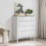 vidaXL Скрин FLORO, бял, бор масив, снимка 3