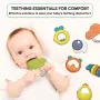 PiccaBaby Комплект гризалки и дрънкалки за бебета с калъф за носене, без бисфенол А, снимка 3