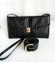 Черна лачена чанта +колан имитация на змийска кожа , снимка 7