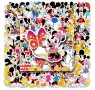 1вид 50 бр Мики и Мини Маус самозалепващи лепенки стикери за украса декор картонена торта и др парти, снимка 4