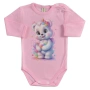 Памучно бебешко боди Rainbow Bear в розово, лилаво и цвят екрю, снимка 1