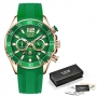 Мъжки часовник LIGE Sport силиконов .Кварцови, водоустойчив, син,зелен, снимка 2