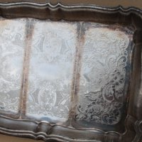 Посребрен поднос със стъклени купи, снимка 7 - Антикварни и старинни предмети - 40281783