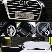 Акумулаторен джип Audi Q7 12V с меки гуми, Кожена седалка, Металик боя, снимка 8 - Детски велосипеди, триколки и коли - 41606966
