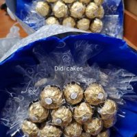 Букет от бонбони FERRERO ROCHER, снимка 4 - Декорация - 40911827