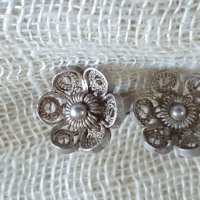 Старинни сребърни филигранни обици, снимка 4 - Антикварни и старинни предмети - 40045265
