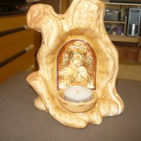 Керамична поставка с икона на Богородица, снимка 3 - Подаръци за жени - 34513885