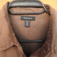 Дамска кафява ленена рокля сукман GANT 34/S/XS, снимка 4 - Рокли - 34321660