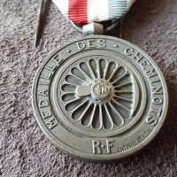 Френски Франция 1946 почетен железничарски Медал орден плакет, снимка 4 - Антикварни и старинни предмети - 41344331