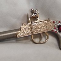 Стар френски кремъчен пистолет за украса, снимка 11 - Антикварни и старинни предмети - 42122793