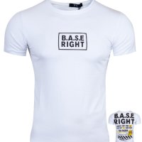 мъжка бяла тениска 2107 бял/черен, снимка 1 - Тениски - 41561464