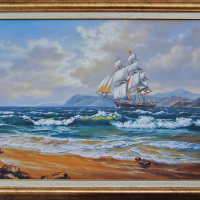 "С мечти в платната", морски пейзаж, картина, снимка 1 - Картини - 32549743