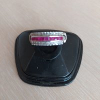 Сребърен дамски пръстен с диаманти и рубини, снимка 1 - Пръстени - 34639150