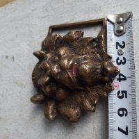 Уникална стара бронзова тока катарама лъвска глава, снимка 6 - Антикварни и старинни предмети - 41397236