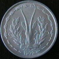 1 франк 1972, Западно Африкански Щати, снимка 2 - Нумизматика и бонистика - 34526165