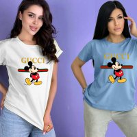 Тениска GUCCI Disney Mickey Mouse принт Модели,цветове и размери, снимка 5 - Тениски - 28097563
