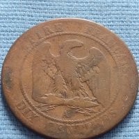 Рядка монета 10 сантима 1861г. Франция Наполеон трети за КОЛЕКЦИЯ 30322, снимка 3 - Нумизматика и бонистика - 42683149