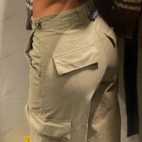 Дамски американски модерни дънкови панталони със средна талия и много джобове , снимка 2 - Панталони - 39732615