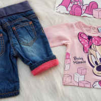 Блуза дънки и жилетка Мини Маус 0-3 месеца, снимка 8 - Комплекти за бебе - 36276904