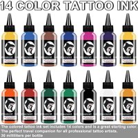 Нов Комплект мастило за татуиране 14 оригинални цвят/30мл. бутилка, снимка 1 - Други - 41504730