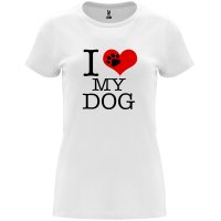 Нова дамска тениска I Love My Dog, снимка 1 - Тениски - 44493439