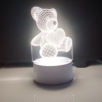 Холограмна 3D LED лампа Мече ,USB, снимка 4 - Настолни лампи - 41714279