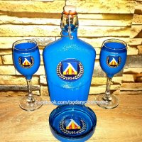 Подарък за мъж- ръчно декорирана бутилка с отбор "ЛЕВСКИ"., снимка 1 - Футбол - 38920861