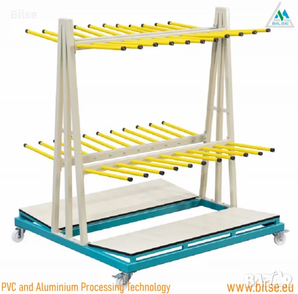 Количка за съхранение на профили във вертикално положение, снимка 1