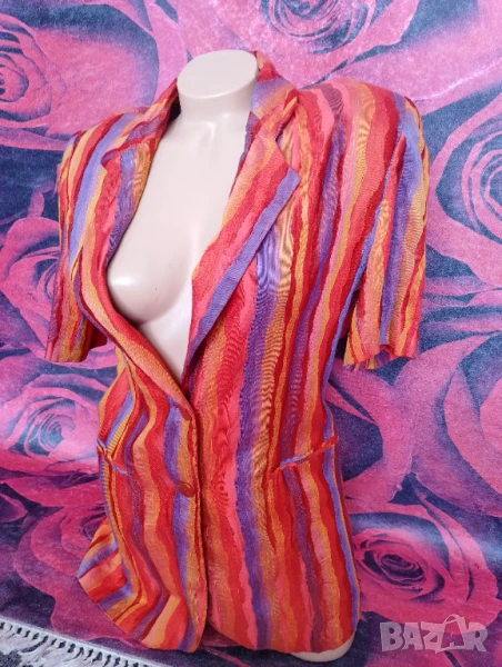 Оранжево свежо сако с къс ръкав М, снимка 1