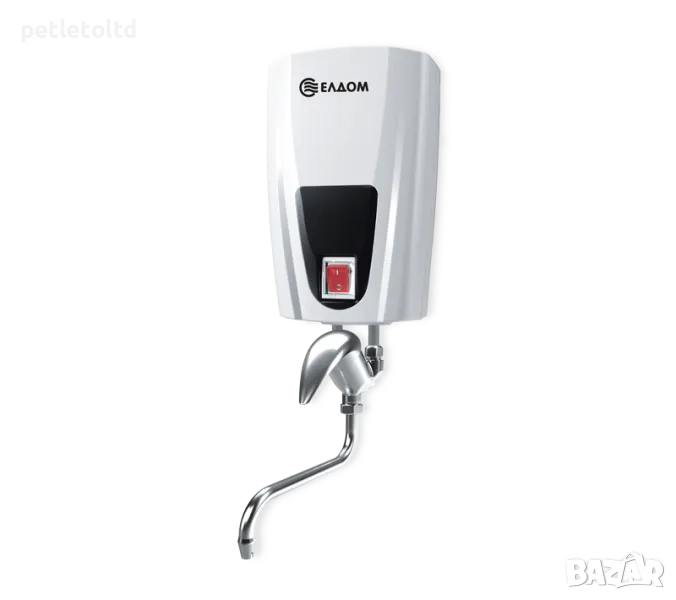 Проточен бойлер за мивка ЕЛДОМ, в комплект с батерия с керамична глава - мощност 3,5kW , снимка 1