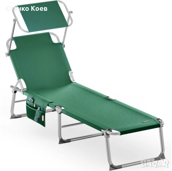 Сгъваем шезлонг модел Ibiza от  Casaria със сенник, снимка 1
