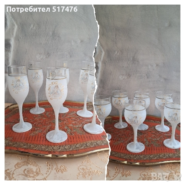 2 комплекта за вино и шампанско Murano , снимка 1