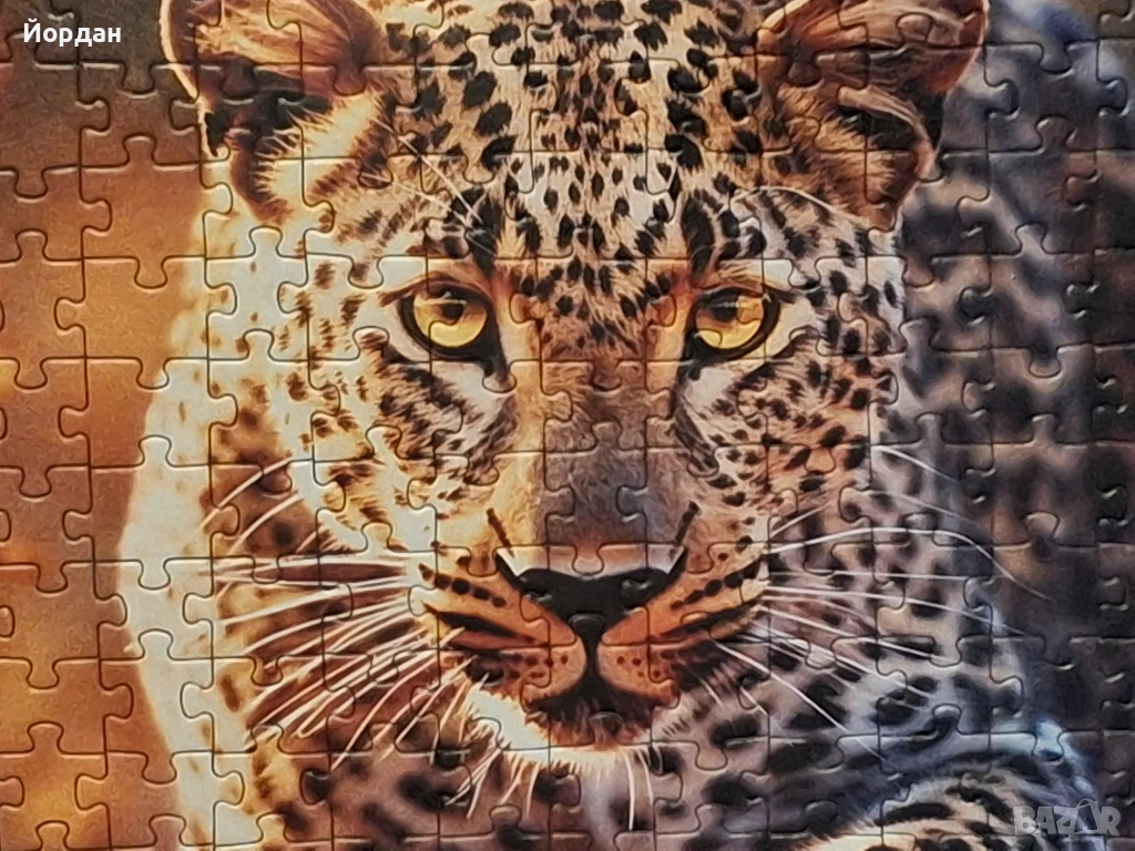Картина-пъзел с Леопард в стилна рамка - 500 части, уникален декор, снимка 1
