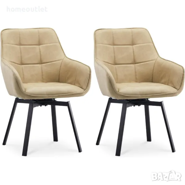 ПРОМОЦИЯ Кожени трапезни столове с въртяща функция, к-т от 2бр C-U-DC-A0429CR, снимка 1