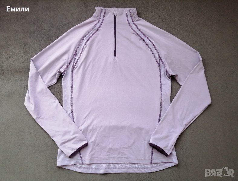 Active Touch лилава дамска спортна блуза с поло, цип, джоб отзад и дупки за палци р-р L, снимка 1
