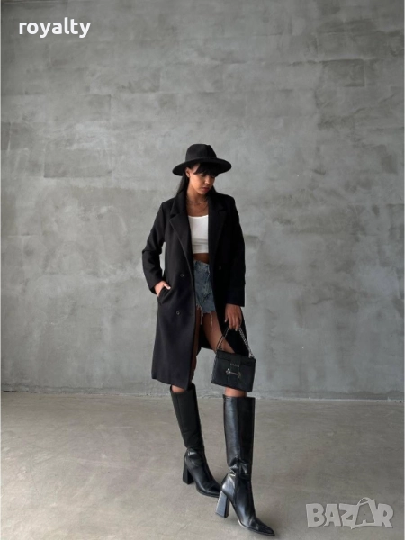 Черно Дамско Палто , снимка 1