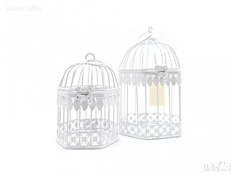 2 броя Метален Кафез за декорация KOLIBRI Бял, снимка 1
