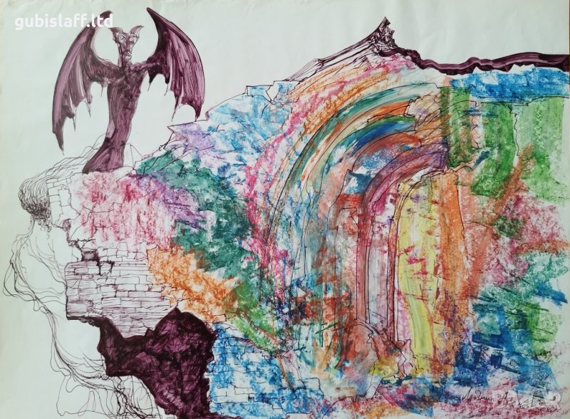 Картина, абстракция, худ. Людмил Асенов, 2009 г. - 10, снимка 1