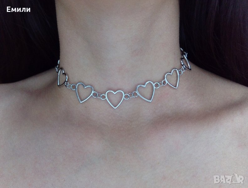 Чокър колие със сърца, снимка 1