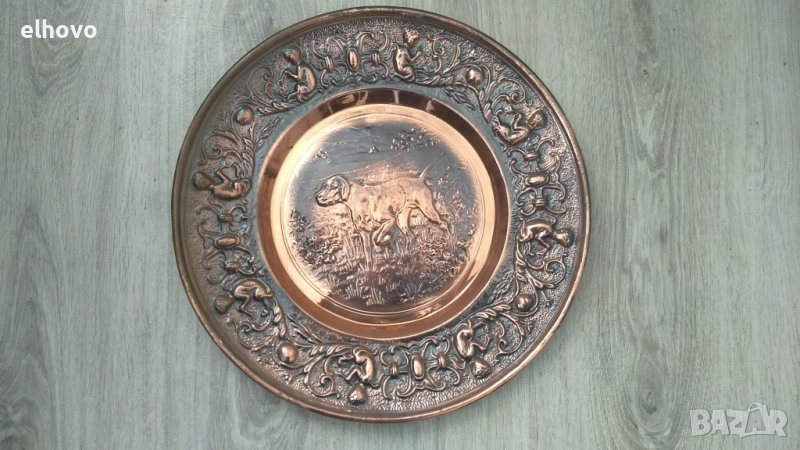 Медна чиния за стена 440г, снимка 1