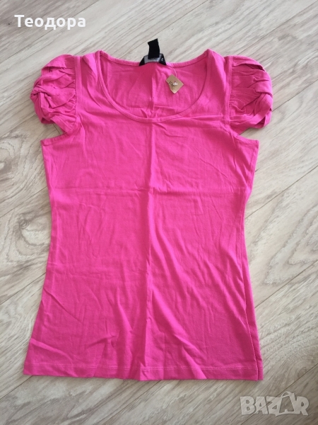 Нова F&F розова блуза с набран ръкав р. S, снимка 1