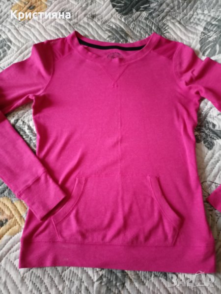 Блузка в розово с акцент мрежички на рамената, снимка 1