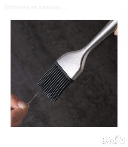 СИЛИКОНОВА ЧЕТКА С МЕТАЛНА ДРЪЖКА ЗА МАЗАНЕ - код СТОМАНЕНА ДРЪЖКА, снимка 1