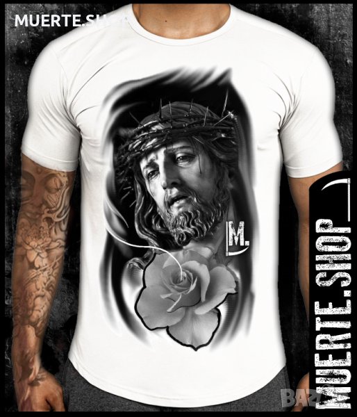 Тениска с щампа JESUS CHRIST GRAPHIC, снимка 1