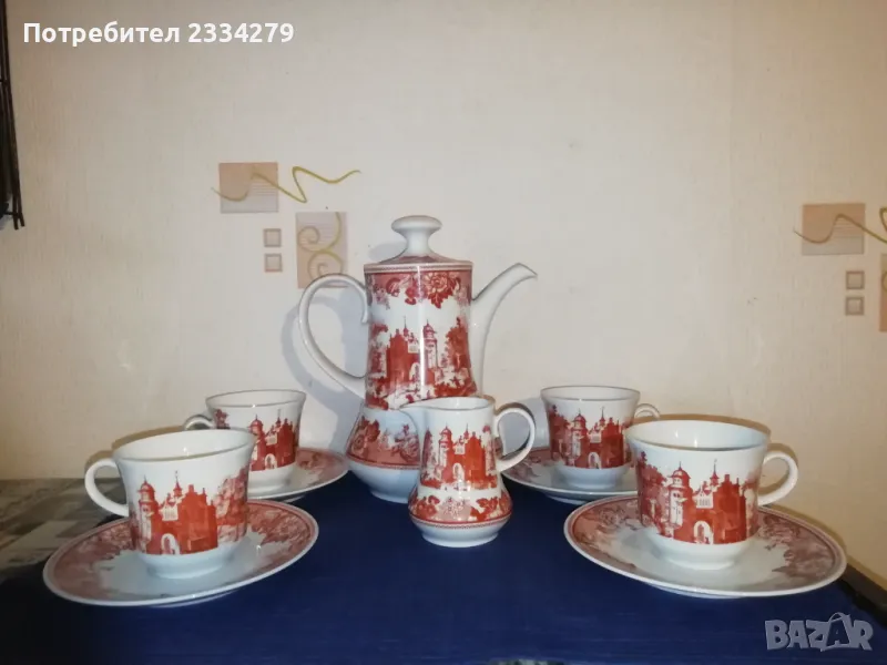 Стар немски порцеланов сервиз за кафе, чай. , снимка 1