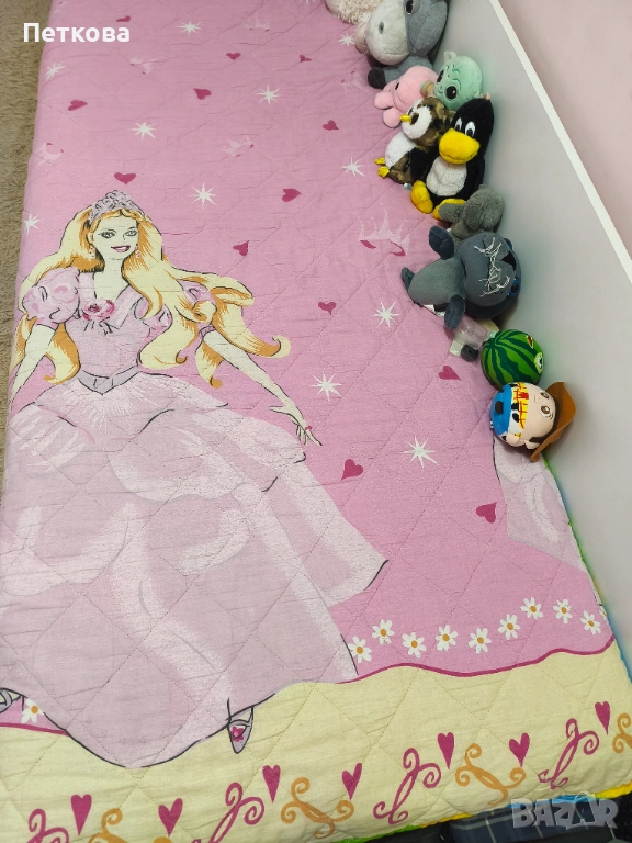 Запазено двулицево шалте за ъглово легло , снимка 1