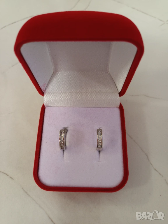 Сребърни обеци, обици с камъни, снимка 1