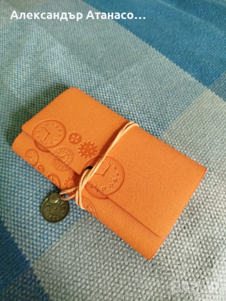 Тетрадка от изкуствена кожа, празни страници, 12x18.6 см, нова, снимка 1