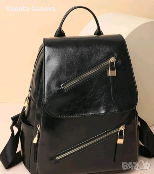 Дамска раница от екокожа в черно,за разпределение виж снимките , снимка 1