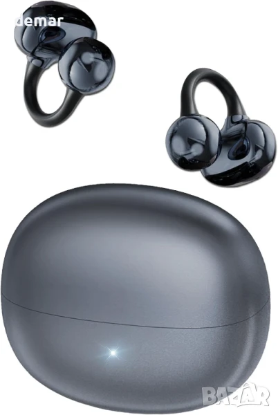 Ucani слушалки с отворени уши тип „щипка“, HiFi музика‌ 360°, 65 часа, за iOS и Android, черни, снимка 1